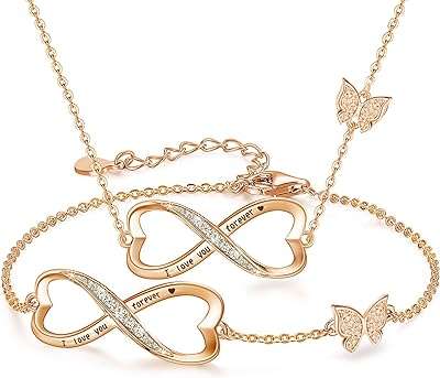Bracelet et collier réglables en forme de cœur infini pour femme. DIAYTAR COTE D'IVOIRE, votre partenaire de confiance pour des achats en ligne économiques et variés. Explorez notre sélection exceptionnelle d'articles discount pour la maison, l'électroménager, l'informatique, la mode et les gadgets, afin de trouver les meilleures affaires. Optimisez votre expérience d'achat grâce à DIAYTAR COTE D'IVOIRE  et réalisez des économies substantielles dès maintenant.