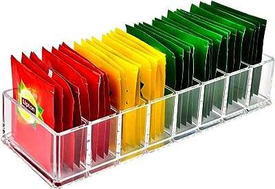 Support organisateur de sachets de thé pour armoire de cuisine placard garde manger. DIAYTAR COTE D'IVOIRE  - La boutique en ligne qui rend les bonnes affaires accessibles à tous. Parcourez notre sélection de produits discount, de l'électroménager pratique à la mode abordable, tout en profitant de notre engagement envers la qualité. Ne payez plus trop cher pour ce dont vous avez besoin, faites vos achats malins chez nous !