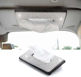 Just top support de boîte à mouchoirs noir en cuir et cristal