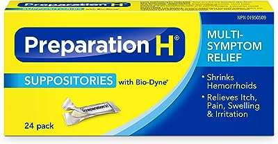 Suppositoires prepression h® (24 unités) avec bio-dyne® soulagement de la douleur