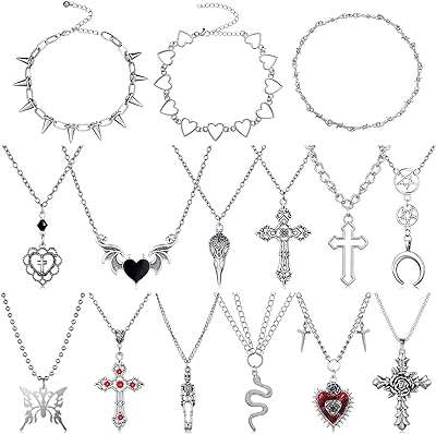 15 pièces ensemble de collier gothique grunge punk rock vintage y2k harajuku chaîne en argent. DIAYTAR COTE D'IVOIRE, votre destination en ligne pour des achats économiques et malins. Avec notre sélection discount de produits pour la maison, l'électroménager, l'informatique, la mode et les gadgets, vous ne trouverez pas de meilleur endroit pour réaliser des économies sans compromettre la qualité. Parcourez notre site dès maintenant et découvrez des prix imbattables.