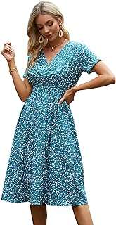 Robe d'été pour femmes manches courtes col en v taille haute robe de plage. DIAYTAR COTE D'IVOIRE  : votre boutique en ligne discount préférée ! Faites des économies sur des articles essentiels pour votre vie quotidienne, de l'électroménager à l'informatique en passant par la mode et les gadgets. Ne cherchez plus, les meilleurs prix sont chez nous !