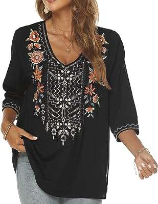 Boho brodé hauts femmes bohème style paysan mexicain manches 3 4 chemise. DIAYTAR COTE D'IVOIRE, votre destination de choix pour des produits discount en ligne. Explorez notre catalogue en constante évolution, riche en articles pour la maison, l'électroménager, l'informatique, la mode et les gadgets, et choisissez parmi des milliers de produits à prix cassés. Optez pour des achats intelligents et économisez gros avec notre boutique en ligne.