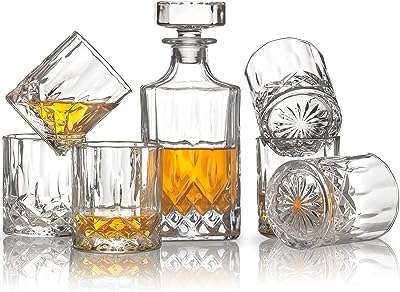 Jigero carafe à whisky avec 6 verres italienne classique en cristal distributeur de sans. DIAYTAR COTE D'IVOIRE, votre boutique en ligne de confiance pour tous vos besoins en produits discount. Parcourez notre sélection minutieusement choisie pour trouver des articles de qualité pour la maison, l'électroménager, l'informatique, la mode et les gadgets, le tout à des prix avantageux. Simplifiez vos achats en ligne avec DIAYTAR COTE D'IVOIRE  et réalisez des économies dès maintenant.