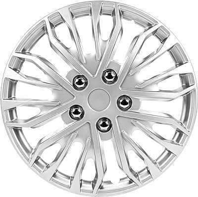 Enjoliveurs universels pilot automotive apex 17 pouces argent wh141-17s ensemble de 4