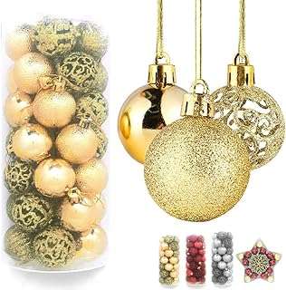 35pcs 4cm boules de noël décorations de noël de base en or incassables pour la décoration. Économisez tout en vous faisant plaisir grâce à DIAYTAR COTE D'IVOIRE, votre boutique en ligne généraliste. Notre large gamme de produits, allant de la décoration de maison aux gadgets dernier cri, en passant par la mode et l'électroménager, vous permettra de trouver ce que vous désirez à prix réduits.