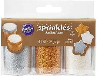 Sucres de ponçage wilton sprinkles argent blanc et or 3 onces