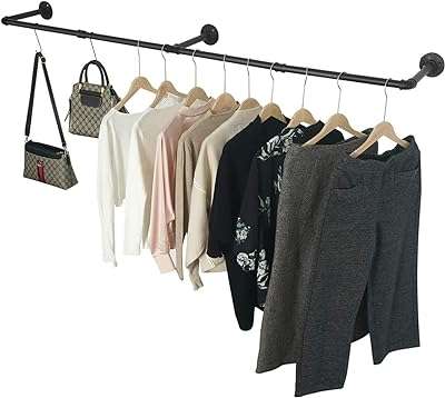 Porte vêtements mural de 72 pouces tuyau industriel porte vêtements mural gain de place. DIAYTAR COTE D'IVOIRE  est votre allié pour des achats discount de qualité. Explorez notre boutique en ligne et découvrez notre gamme complète de produits pour la maison, l'électroménager, l'informatique, la mode et les gadgets, le tout à des prix avantageux qui ne sacrifient pas la qualité.