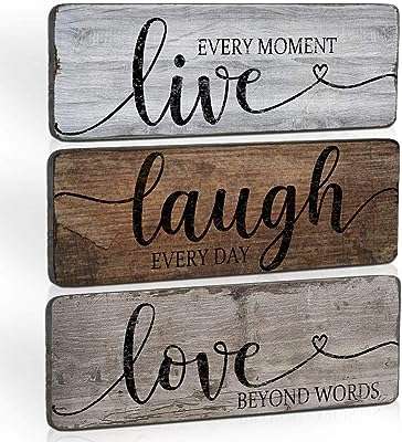 Panneaux de décoration d'intérieur inspirés des rires de la vie citations d'amour panneau rustique en bois. Ne payez pas le prix fort, optez pour DIAYTAR COTE D'IVOIRE  et économisez sur tous vos achats ! Notre boutique en ligne vous propose une large gamme de produits discount pour équiper votre maison, des meubles élégants aux derniers gadgets électroniques. Bénéficiez de réductions imbattables sur les appareils informatiques de pointe et restez tendance avec nos vêtements et accessoires à petits prix. Profitez d'une expérience d'achat sans stress avec une livraison rapide et un service client exceptionnel !