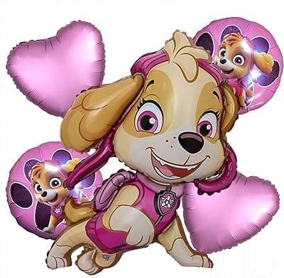 5pcs la fiesta sky paw patrol ballons en aluminium décorations d'anniversaire fournitures sur le