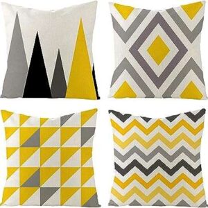 4 pièces housses de coussin décoratives géométriques jaune gris 18. À la recherche d'idées cadeaux originales et abordables ? Parcourez notre sélection de gadgets à prix discount sur DIAYTAR COTE D'IVOIRE  et faites plaisir à vos proches sans vous ruiner. Des gadgets high-tech aux objets insolites, notre boutique en ligne saura vous surprendre.
