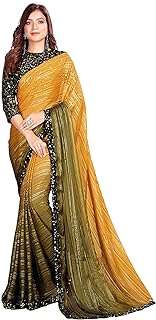Sari en soie avec chemisier pour femme bleu indien (jaune) jaune. DIAYTAR COTE D'IVOIRE  - Votre source en ligne pour des produits discount de qualité. Explorez notre boutique en ligne et découvrez une large variété de produits, du petit électroménager aux gadgets les plus en vogue. Profitez de nos prix cassés et trouvez les meilleurs deals pour vos besoins quotidiens.