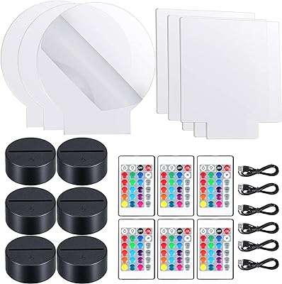 Base de veilleuse led 3d comprenant 6 présentoirs feuilles d'acrylique transparent. DIAYTAR COTE D'IVOIRE  est votre partenaire de confiance pour des achats en ligne à prix réduits. Explorez notre site pour trouver tout ce dont vous avez besoin, des appareils électroménagers de renom aux gadgets étonnants, et profitez de nos offres exclusives pour réaliser des économies incroyables.