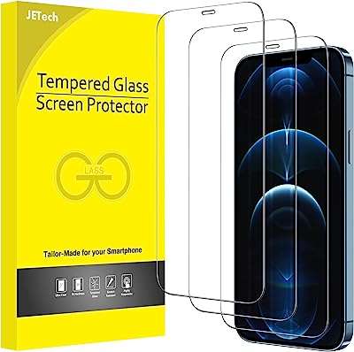 Protecteur d'écran jetek iphone 12 pro max 67" couverture complète protecteur en verre
