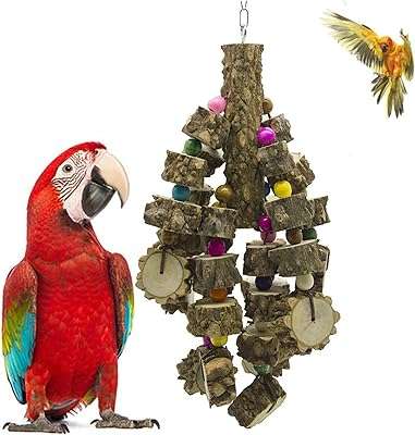 Antol grands jouets à mâcher en bois de poivre naturel pour perroquet