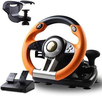 Volant de course jeu de course volant à 180 degrés avec port usb universel et pédale. DIAYTAR COTE D'IVOIRE  - Votre destination en ligne pour des achats malins. Avec notre sélection de produits discount, allant de la maison à l'électronique, de la mode à l'informatique, vous pouvez économiser tout en comblant vos besoins. Ne manquez pas nos offres spéciales et réalisez des économies considérables dès aujourd'hui!