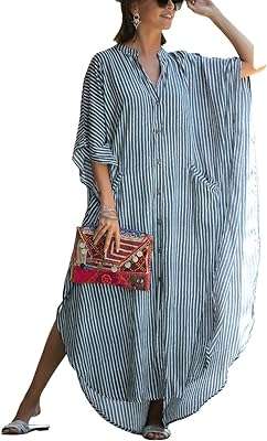 Robe de plage longue à motifs manches courtes col en v fente latérale pour femmes. Exprimez votre style sans dépenser une fortune avec DIAYTAR COTE D'IVOIRE . Découvrez notre collection de vêtements tendance à prix discount, des dernières innovations de la mode aux classiques intemporels. Soyez à la mode sans vous ruiner, seulement avec DIAYTAR COTE D'IVOIRE .