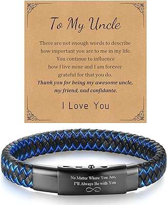 Bracelet pour hommes cartes de vœux en cuir tressé bleu. DIAYTAR COTE D'IVOIRE, votre boutique en ligne préférée pour dénicher des produits à prix discount. Rendez-vous sur notre site pour trouver toutes les bonnes affaires de la maison à l'électroménager en passant par les gadgets high-tech. Ne sacrifiez pas la qualité pour économiser, optez pour DIAYTAR COTE D'IVOIRE !