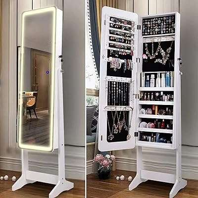 Armoire à bijoux pleine longueur avec miroir blanc (153 cm x. Parcourez notre magasin en ligne DIAYTAR COTE D'IVOIRE  et profitez de nos offres incroyables sur une large gamme de produits. Trouvez tout ce dont vous avez besoin, de l'électroménager à l'informatique, et restez à la mode sans vous ruiner grâce à nos articles à prix réduits.