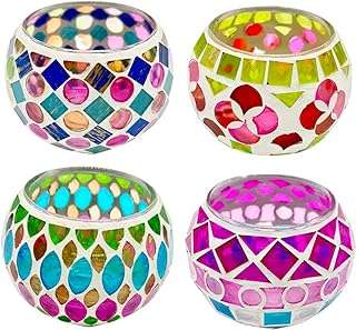 4 pièces bougeoirs votifs en verre mosaïque colorée faits à la main. Découvrez DIAYTAR COTE D'IVOIRE  et profitez de notre sélection exceptionnelle de produits discount à des prix imbattables. Que vous recherchiez des appareils électroménagers de qualité, des gadgets high-tech dernier cri ou des accessoires de mode à petit prix, vous trouverez tout cela dans notre boutique en ligne.