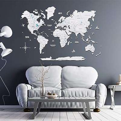 Art mural 3d en bois avec un motif de carte du monde. DIAYTAR COTE D'IVOIRE  - la boutique en ligne par excellence pour des achats malins. Explorez notre gamme complète de produits discount, allant des indispensables pour la maison à la dernière technologie, sans oublier les dernières tendances mode. Économisez gros en achetant intelligemment avec nous.