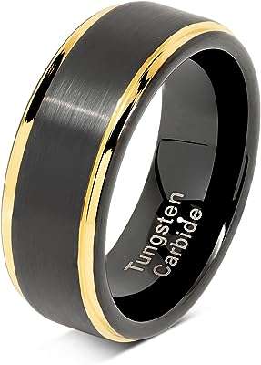 Bagues en tungstène pour hommes noir et or bague de fiançailles. Faites des économies sans sacrifier la qualité avec DIAYTAR COTE D'IVOIRE  ! Notre boutique en ligne généraliste propose une variété de produits discount, incluant des appareils électroménagers de pointe, des gadgets à la pointe de la technologie et des articles tendance pour la maison et la mode.