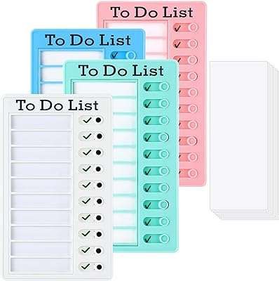 Ensemble de 4 calendriers de tâches pour enfants tableau de liste en plastique avec 8. DIAYTAR COTE D'IVOIRE  - Votre fournisseur en ligne pour des produits de qualité à des prix discount. Explorez notre boutique en ligne pour trouver des offres incroyables sur des articles allant des accessoires de mode aux appareils électroniques, en passant par les produits de jardinage et les jouets pour enfants.