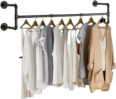 Portant à vêtements mural 130 cm support industriel réglable et détachable tringle en fer. Faites des économies sans compromis chez DIAYTAR COTE D'IVOIRE, votre destination de shopping en ligne pour des produits discount de qualité supérieure, allant des appareils électroniques à la décoration d'intérieur.