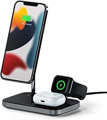 Support de chargement magnétique sans fil satechi 3 en 1 compatible avec iphone. DIAYTAR COTE D'IVOIRE  - la destination ultime pour des achats en ligne pratiques et économiques. Découvrez notre large éventail de produits discount, allant des appareils ménagers aux technologies de pointe, en passant par la mode tendance, et profitez de nos offres imbattables pour réaliser des économies substantielles.