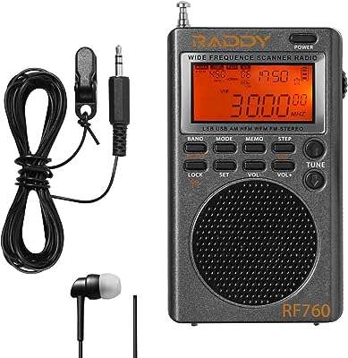 Récepteur radio portable à courte portée rady rf760 ssb avec alerte