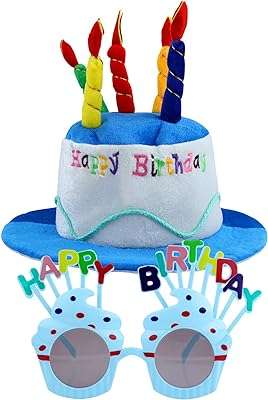 Chapeau de joyeux anniversaire chapeau d'anniversaire avec lunettes d'anniversaire décoration de gâteau et fête en peluche. DIAYTAR COTE D'IVOIRE  - La destination en ligne pour les chasseurs de bonnes affaires ! Parcourez notre sélection incroyable de produits discount, comprenant tout, des appareils ménagers aux gadgets dernier cri. Faites des économies sans sacrifier la qualité avec DIAYTAR COTE D'IVOIRE .