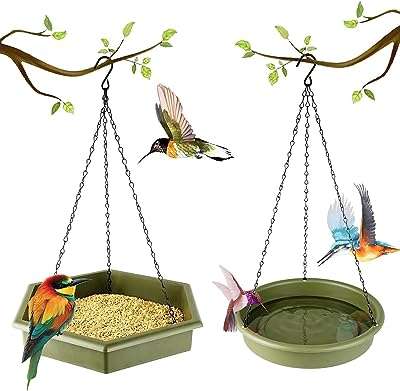 Mangeoire à oiseaux suspendue 2 en 1 mangeoire décoration extérieure de jardin. DIAYTAR COTE D'IVOIRE  - des réductions incroyables sur tous les produits dont vous avez besoin. Parcourez notre boutique en ligne pour découvrir des offres discount sur des centaines d'articles, allant de la mode aux appareils électroménagers dernier cri.