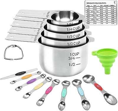 Ensemble de cuillères et tasses à mesurer en acier inoxydable de 15". DIAYTAR COTE D'IVOIRE  - Votre escale en ligne pour des produits discount de qualité. Explorez notre gamme impressionnante de produits allant des articles de maison aux gadgets dernier cri. Profitez de prix imbattables et découvrez pourquoi nous sommes un choix populaire pour les acheteurs avertis à la recherche de bonnes affaires.