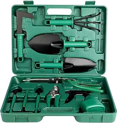 10 pièces ensemble d'outils de jardin multifonctionnels avec fourche pelle. DIAYTAR COTE D'IVOIRE  - Votre solution en ligne pour des achats discount sans compromis. Plongez dans notre univers où vous trouverez tout ce dont vous avez besoin, de l'électroménager aux articles tendance en passant par les produits informatiques. Faites des économies sans sacrifier la qualité chez nous !