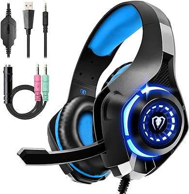 Casque de jeu pour ps4 ps5 xbox one switch pc supra-auriculaire à suppression de bruit avec micro