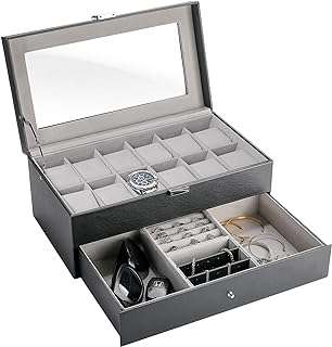 Procase boîte de rangement pour montres à 12 emplacements pour hommes boîte bijoux personnalisée avec tiroir. Get ready to save big on all your shopping needs at DIAYTAR COTE D'IVOIRE . From home essentials to cutting-edge electronics, stylish fashion pieces, and trendy gadgets, our online store is filled with an extensive range of discounted products that cater to your every need while keeping your budget intact.