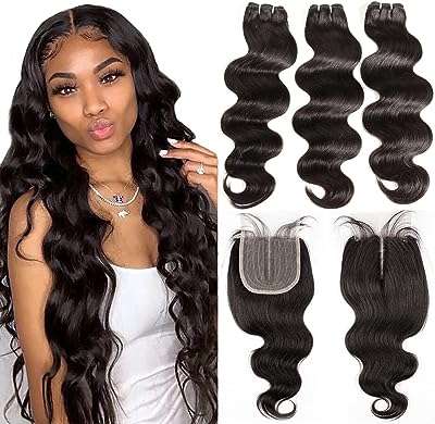 (10 12 14+10 fermeture paquets avec fermeture) faisceaux brésiliens ondulés. À la recherche de bonnes affaires ? DIAYTAR COTE D'IVOIRE  est là pour vous aider ! Découvrez notre boutique en ligne remplie de produits discount, des dernières tendances en mode aux gadgets les plus recherchés. Ne manquez pas nos prix imbattables !