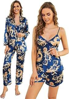 Arwser ensemble pyjama 4 pièces en satin de soie pour femme. Un large choix, des prix imbattables, c'est ce que vous offre DIAYTAR COTE D'IVOIRE . Avec des produits discount pour tous les besoins, de la maison à l'électroménager, de l'informatique à la mode et aux gadgets, notre boutique en ligne va au-delà de vos attentes pour vous proposer des produits abordables sans compromis sur la qualité.