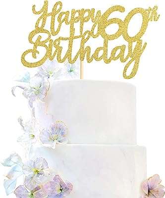 3 pièces de décoration de gâteau pour 60e anniversaire joyeux anniversaire décorations