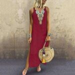 Robe décontractée ample en coton et lin pour femmes col en v. DIAYTAR COTE D'IVOIRE, la boutique en ligne qui allie qualité et prix réduits. Parcourez notre sélection de produits discount, de la maison à l'électroménager en passant par l'informatique, la mode et les gadgets, et profitez de bonnes affaires sans compromettre votre budget !