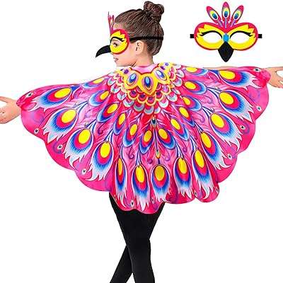 Costume volant ailes de paon pour enfants avec masque hibou pour filles et garçons. Envie de faire de bonnes affaires ? Optez pour DIAYTAR COTE D'IVOIRE, votre destination en ligne pour des produits discount de la maison à l'informatique, vous offrant des réductions exclusives sur une large sélection d'articles.