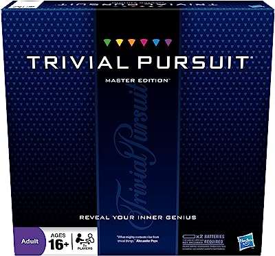 Jeu de société trivial hasbro pursuit master edition jeu trivia pour adultes et adolescents. Faites des économies sans compromis sur la qualité avec DIAYTAR COTE D'IVOIRE . Notre boutique en ligne propose une variété de produits discount de la maison à l'électroménager, en passant par l'informatique et les accessoires de mode. Soyez à l'affût des offres spéciales et des remises exceptionnelles pour réaliser de bonnes affaires !