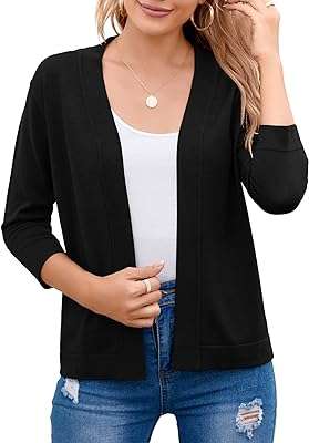 Cardigan court ouvert à manches 3 4 de taille betises pour femme. DIAYTAR COTE D'IVOIRE, votre destination shopping idéale pour des produits discount de qualité. Explorez notre catalogue en ligne et trouvez tout ce dont vous avez besoin pour votre maison, de l'électroménager à la mode en passant par les gadgets innovants. Grâce à nos prix avantageux, économisez sans compromis sur la satisfaction de vos achats.