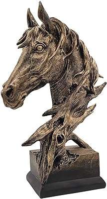 Décoration de dubaï sculpture de tête de cheval en or figurine d'animal