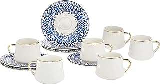 Estikana ensemble de 6 tasses à café et soucoupes turques en porcelaine avec un motif. DIAYTAR COTE D'IVOIRE, votre destination en ligne pour des achats malins à petits prix ! Parcourez notre vaste catalogue qui regorge de produits discount, des essentiels de la maison aux appareils électroménagers, en passant par les dernières tendances de la mode et les gadgets high-tech.