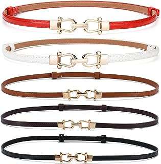 Lot de 5 ceintures fines en cuir pour femmes avec boucle. DIAYTAR COTE D'IVOIRE  - Votre solution en ligne pour des achats malins à petit prix. Explorez notre vaste gamme de produits discount, des indispensables pour la maison aux dernières nouveautés en matière d'informatique, de mode et de gadgets. Économisez sans compromis sur la qualité en choisissant notre boutique en ligne.