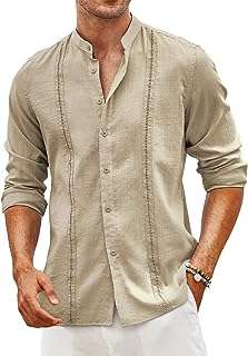 Chemises cubaines en lin guayabera pour hommes manches longues décontractées col boutonné chemises de plage. Faites des économies sans sacrifier la qualité sur DIAYTAR COTE D'IVOIRE, votre boutique en ligne discount ultime. Découvrez notre sélection soigneusement choisie de produits dans divers domaines, allant de l'informatique à la mode, et bénéficiez de prix imbattables. Faites-vous plaisir tout en respectant votre budget chez nous.