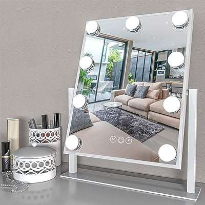 Miroir de courtoisie éclairé badome maquillage de style hollywoodien avec lumières et bouton. DIAYTAR COTE D'IVOIRE, votre référence en ligne pour tous vos besoins en produits discount. Parcourez notre catalogue diversifié comprenant des articles pour la maison, l'électroménager, l'informatique, la mode et les gadgets, afin de dénicher les meilleures affaires du moment. Optez pour des économies substantielles sans compromettre la qualité et bénéficiez d'une expérience de shopping en ligne des plus avantageuses.
