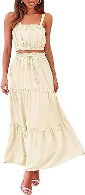 Ensemble deux pièces sans manches avec jupe longue taille haute et poche pour femme. DIAYTAR COTE D'IVOIRE  - des réductions incroyables sur tous les produits dont vous avez besoin. Parcourez notre boutique en ligne pour découvrir des offres discount sur des centaines d'articles, allant de la mode aux appareils électroménagers dernier cri.