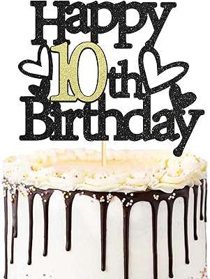 Décoration de gâteau sumark pour 10e anniversaire à paillettes fournitures décoration (or et noir). Venez découvrir DIAYTAR COTE D'IVOIRE, la boutique en ligne qui rend le shopping discount plus accessible que jamais. Avec une large sélection de produits pour la maison, de l'électroménager performant, de l'informatique à la pointe et des articles de mode tendance, vous êtes assuré de trouver ce dont vous avez besoin à des prix attractifs.